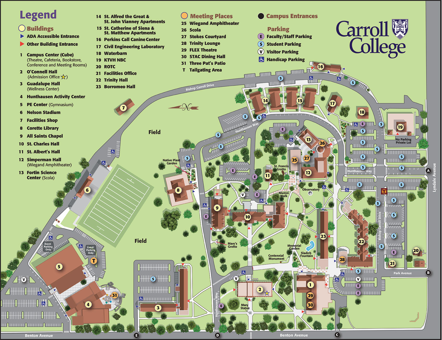 Carroll College campus map
