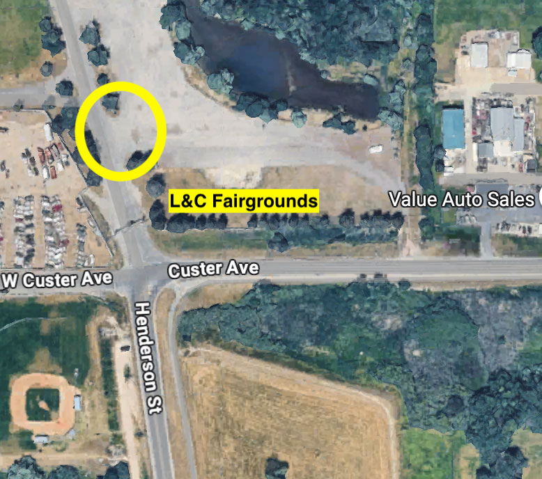 Map showing the Lewis and Clark County Fairgrounds shuttle pickup location