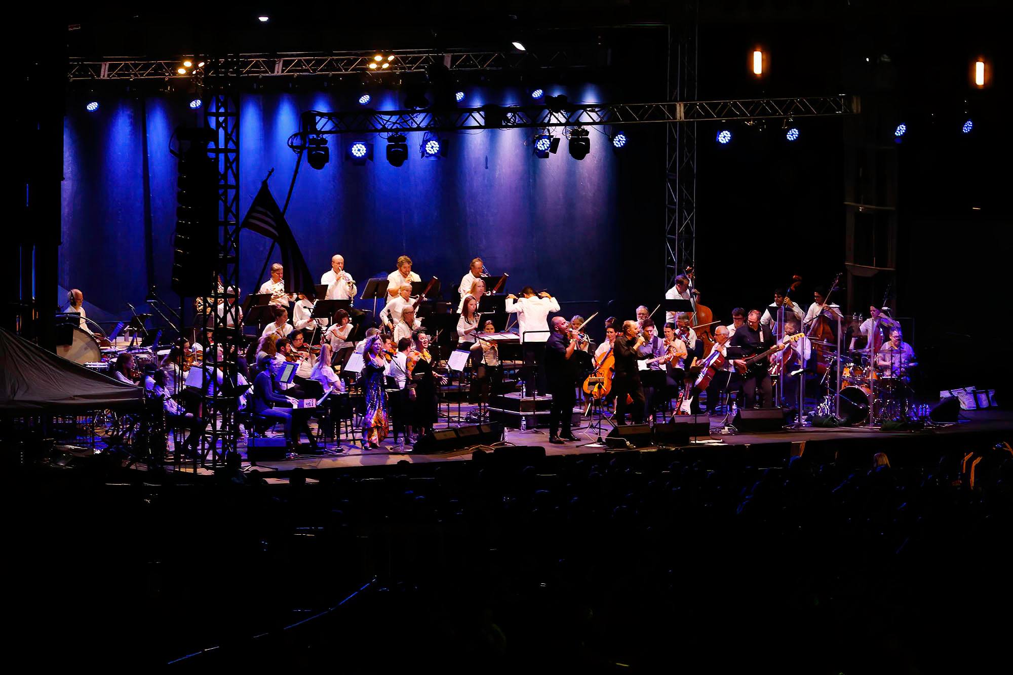 Crowd gathered for Symphony Under the Stars